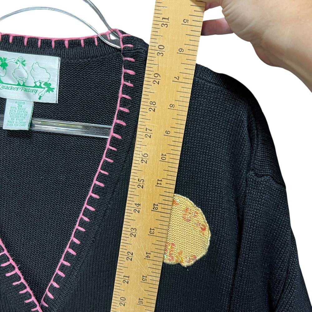 QUACKER FACTORY Funky Artsy Cardigan Sweater 3XL Flamingos Granny Teacher Cozy - Picture 8 of 9